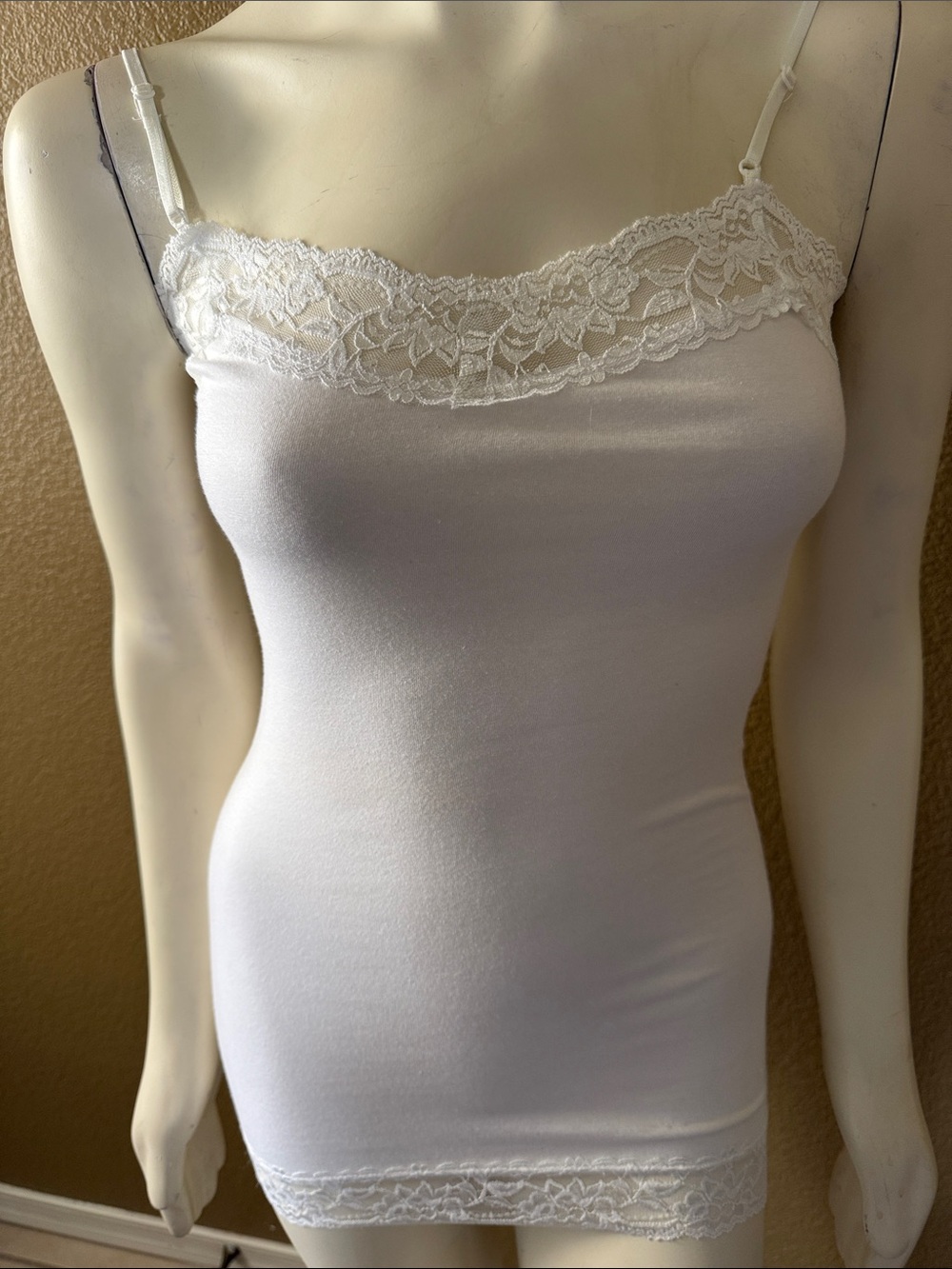 White Lace Trim Layering Cami